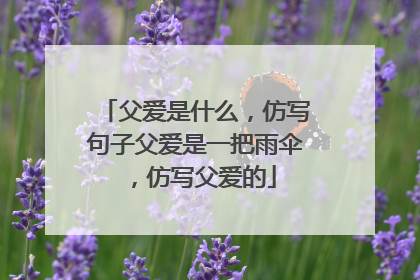 父爱是什么,仿写句子父爱是一把雨伞,仿写父爱的