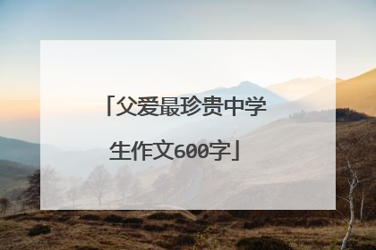 父爱最珍贵中学生作文600字