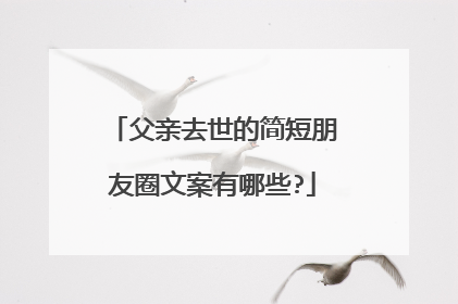父亲去世的简短朋友圈文案有哪些?