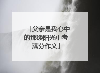 父亲是我心中的那缕阳光中考满分作文