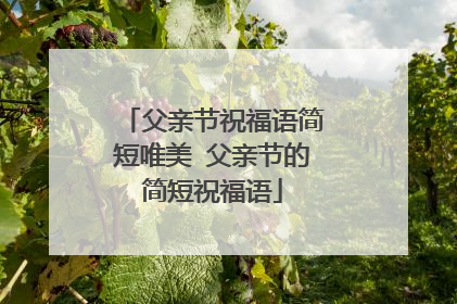 父亲节祝福语简短唯美 父亲节的简短祝福语
