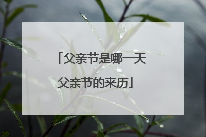 父亲节是哪一天父亲节的来历