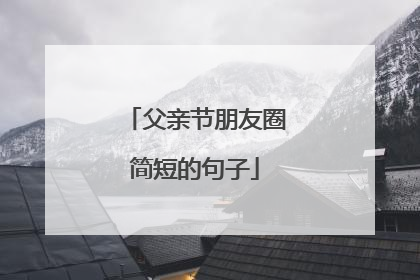 父亲节朋友圈简短的句子