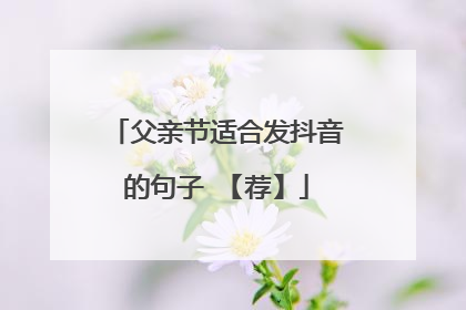 父亲节适合发抖音的句子 【荐】