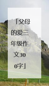 父母的爱三年级作文300字