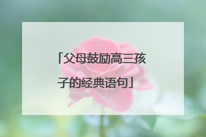 父母鼓励高三孩子的经典语句