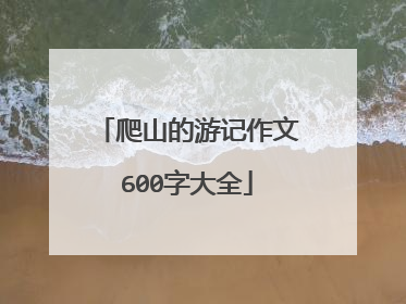 爬山的游记作文600字大全