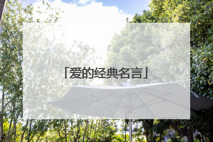 爱的经典名言