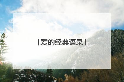爱的经典语录
