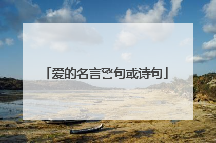 爱的名言警句或诗句
