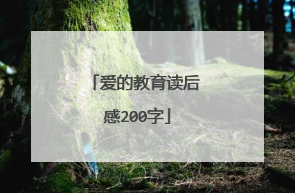 爱的教育读后感200字