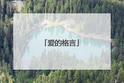 爱的格言