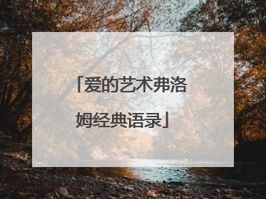 爱的艺术弗洛姆经典语录