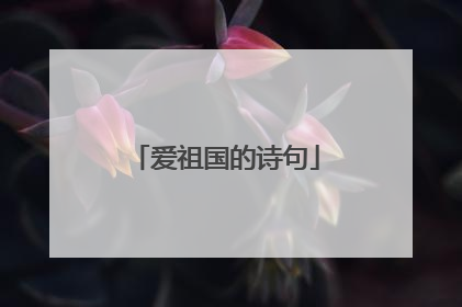爱祖国的诗句