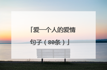 爱一个人的爱情句子（80条）