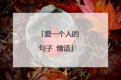 爱一个人的句子 情话