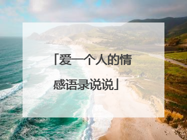 爱一个人的情感语录说说