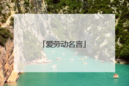 爱劳动名言