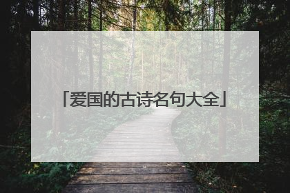 爱国的古诗名句大全