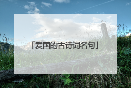爱国的古诗词名句
