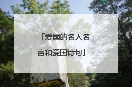 爱国的名人名言和爱国诗句