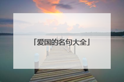 爱国的名句大全