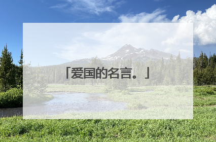 爱国的名言。