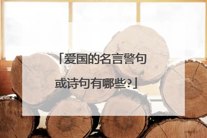 爱国的名言警句或诗句有哪些?