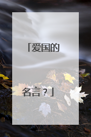 爱国的名言?