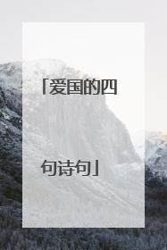 爱国的四句诗句