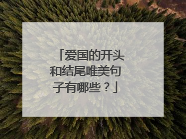 爱国的开头和结尾唯美句子有哪些?