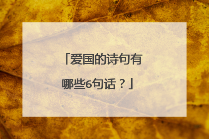 爱国的诗句有哪些6句话？