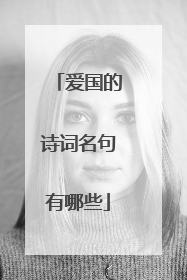 爱国的诗词名句有哪些