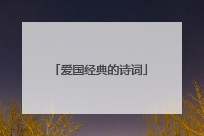爱国经典的诗词