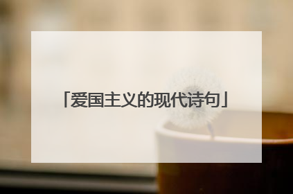 爱国主义的现代诗句