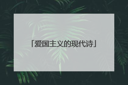 爱国主义的现代诗