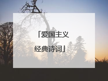 爱国主义经典诗词
