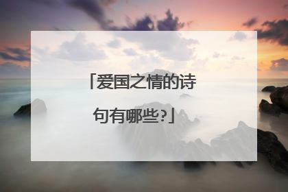 爱国之情的诗句有哪些?