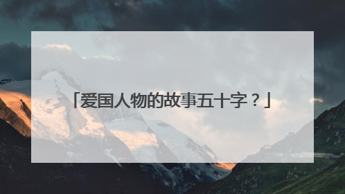 爱国人物的故事五十字?