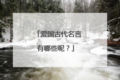 爱国古代名言有哪些呢?