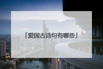 爱国古诗句有哪些