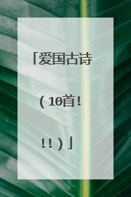 爱国古诗(10首!!!)