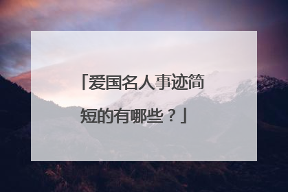 爱国名人事迹简短的有哪些?