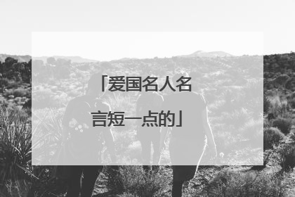 爱国名人名言短一点的