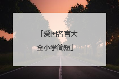 爱国名言大全小学简短