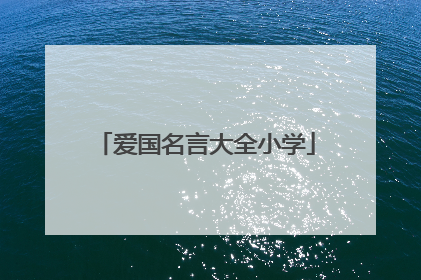 爱国名言大全小学