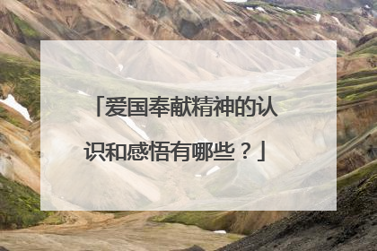 爱国奉献精神的认识和感悟有哪些？