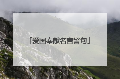 爱国奉献名言警句