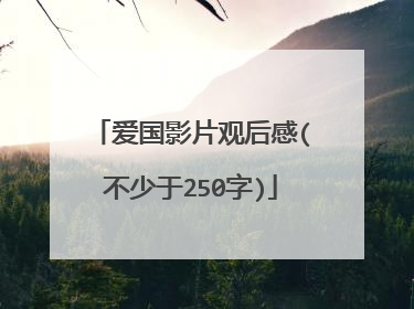 爱国影片观后感(不少于250字)