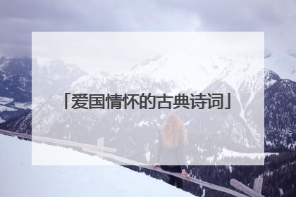 爱国情怀的古典诗词